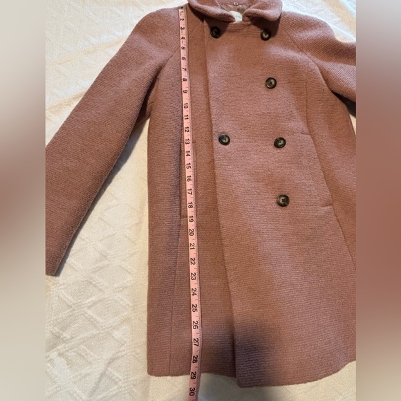 Womens Zara Coat Double Breasted in Dusty Pink. - Picture 4 of 5